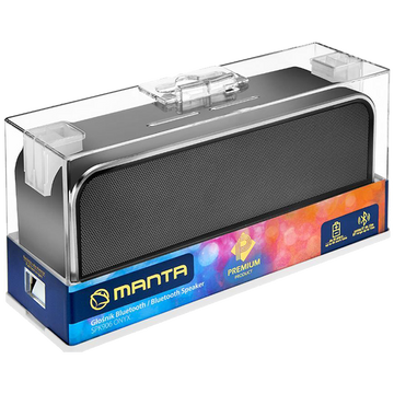 Manta Portable Bluetooth Speaker, 10W, Grey, Wireless, Long Battery Life