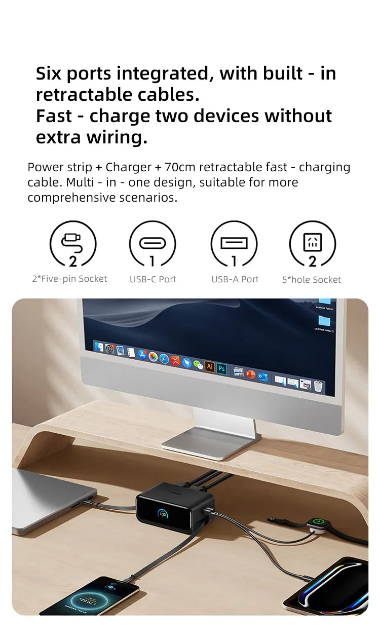 Anker Nano Charging Station 6-in-1 100W – Compact Power Hub Aisa Ver