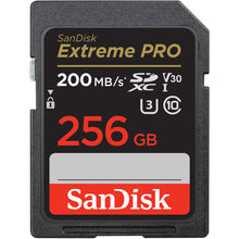 بطاقة ذاكرة SanDisk Extreme PRO SDXC سعة 256 جيجابايت - سرعة 200 ميجابايت/ثانية، دقة 4K UHD، مقاومة للصدمات 