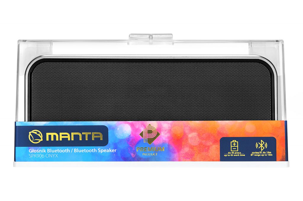 Manta Portable Bluetooth Speaker, 10W, Grey, Wireless, Long Battery Life, Water-Resistant - Rebuy-Box