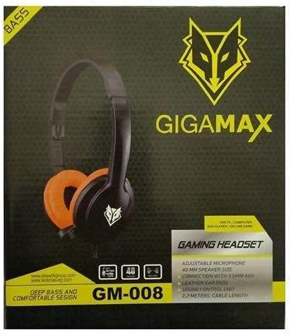 GIGAMAX GM-008 Gaming Headset, 40mm Drivers, LED Lighting, Comfortable Over-Ear Design - Rebuy-Box