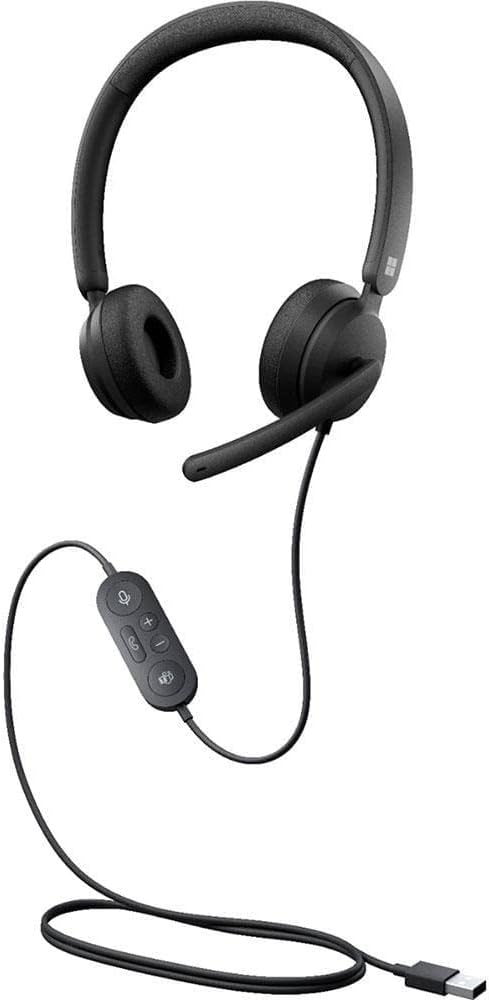 Microsoft Modern USB Headset, Wired On-Ear Stereo Headset with Noise-Canceling Microphone, In-Line Controls, USB-A Connection - Rebuy-Box