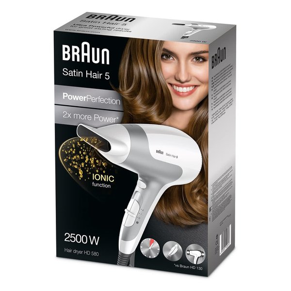 Braun Satin Hair 5 2500W Hair Dryer with 2x More Power, Lightweight Design, Ionic Technology - Rebuy-Box