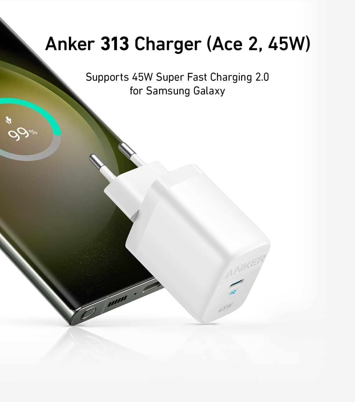Anker 313 USB-C Fast Charger (Ace 2) – 45W – White