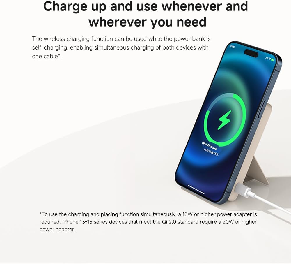 Xiaomi Magnetic Power Bank 6000mAh Tan – Wireless Charging Demo - Rebuy-Box