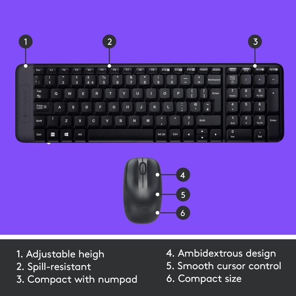 Logitech MK220 Wireless Combo Keyboard and Mouse – Compact Design, Long Battery Life - Rebuy-Box