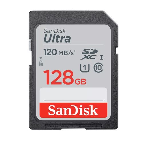 SanDisk 128GB Ultra SXHC UHS-I Memory Card, 120MB/s Read Speed, Full HD Video, Shockproof, Waterproof - Rebuy-Box