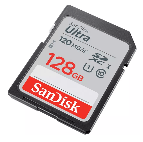 SanDisk 128GB Ultra SXHC UHS-I Memory Card, 120MB/s Read Speed, Full HD Video, Shockproof, Waterproof - Rebuy-Box