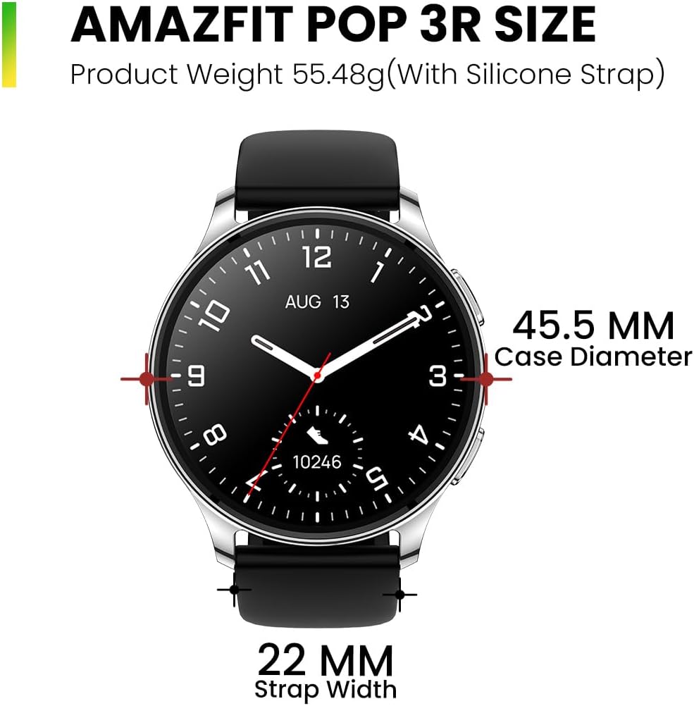 Amazfit Pop 3R Smartwatch with 1.43" AMOLED Display, Health Tracking, and 12-Day Battery Life - Rebuy-Box