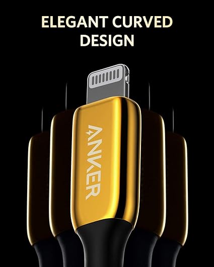 Anker Powerline+ III USB-C to Lightning Cable, 6ft/1.8m, MFi Certified, Ultra Durable, Fast Charging, Gold - Model A8843HB1 - Rebuy-Box