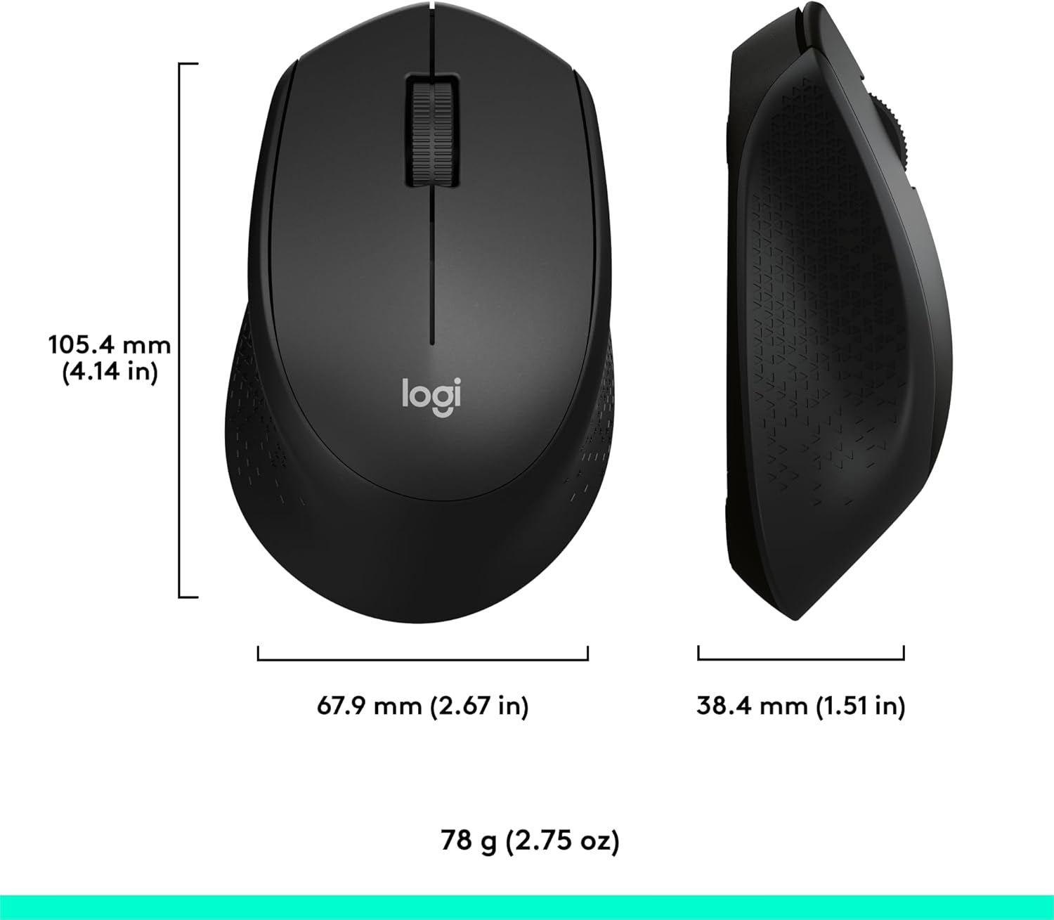 Logitech M330 Silent Wireless Mouse - Black, 1000 DPI, Long Battery Life, Ultra Quiet - Rebuy-Box