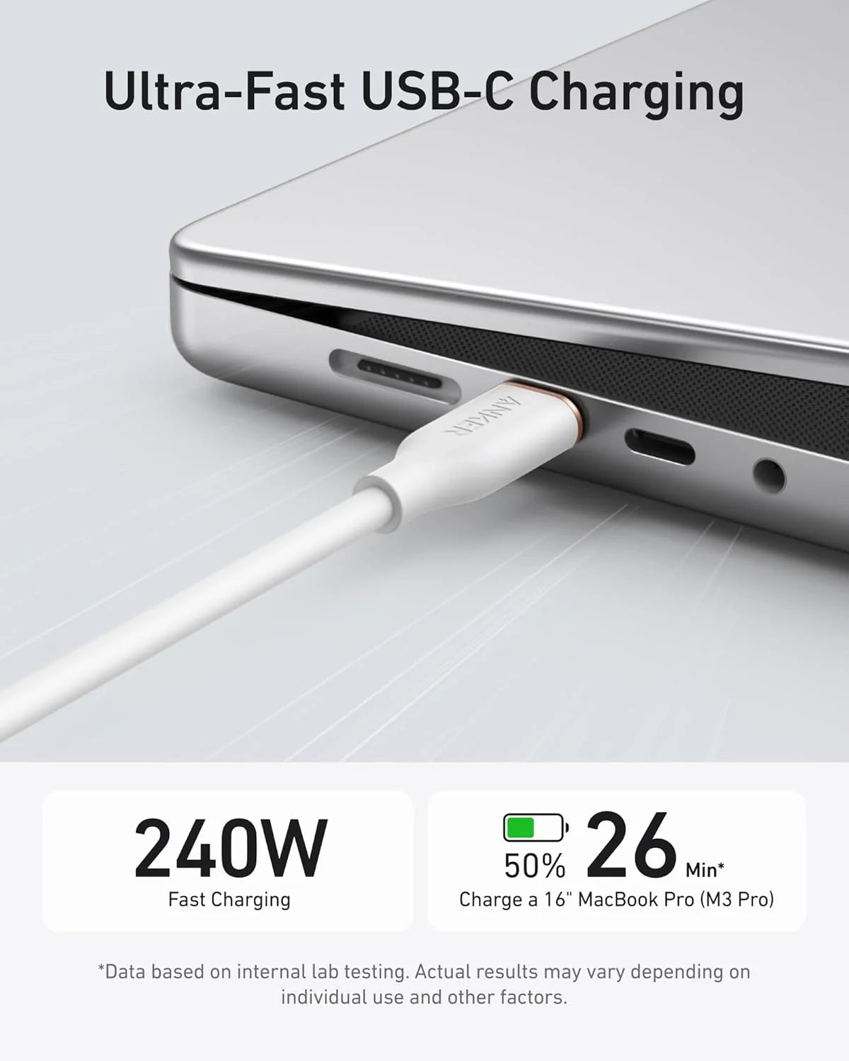 Anker PowerLine III Flow USB-C to USB-C Cable 3ft 240W A8552 – Soft, Durable, Ultra-Fast Charging