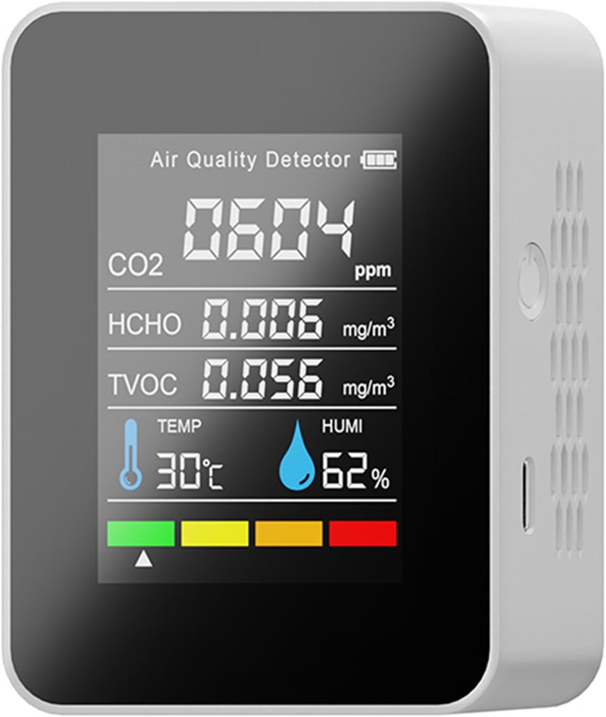 Air Quality Monitor 5 in 1 Multifunctional Automatic Display - White - Rebuy-Box