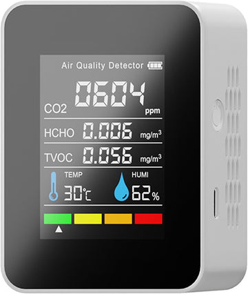 Air Quality Monitor 5 in 1 Multifunctional Automatic Display - White - Rebuy-Box