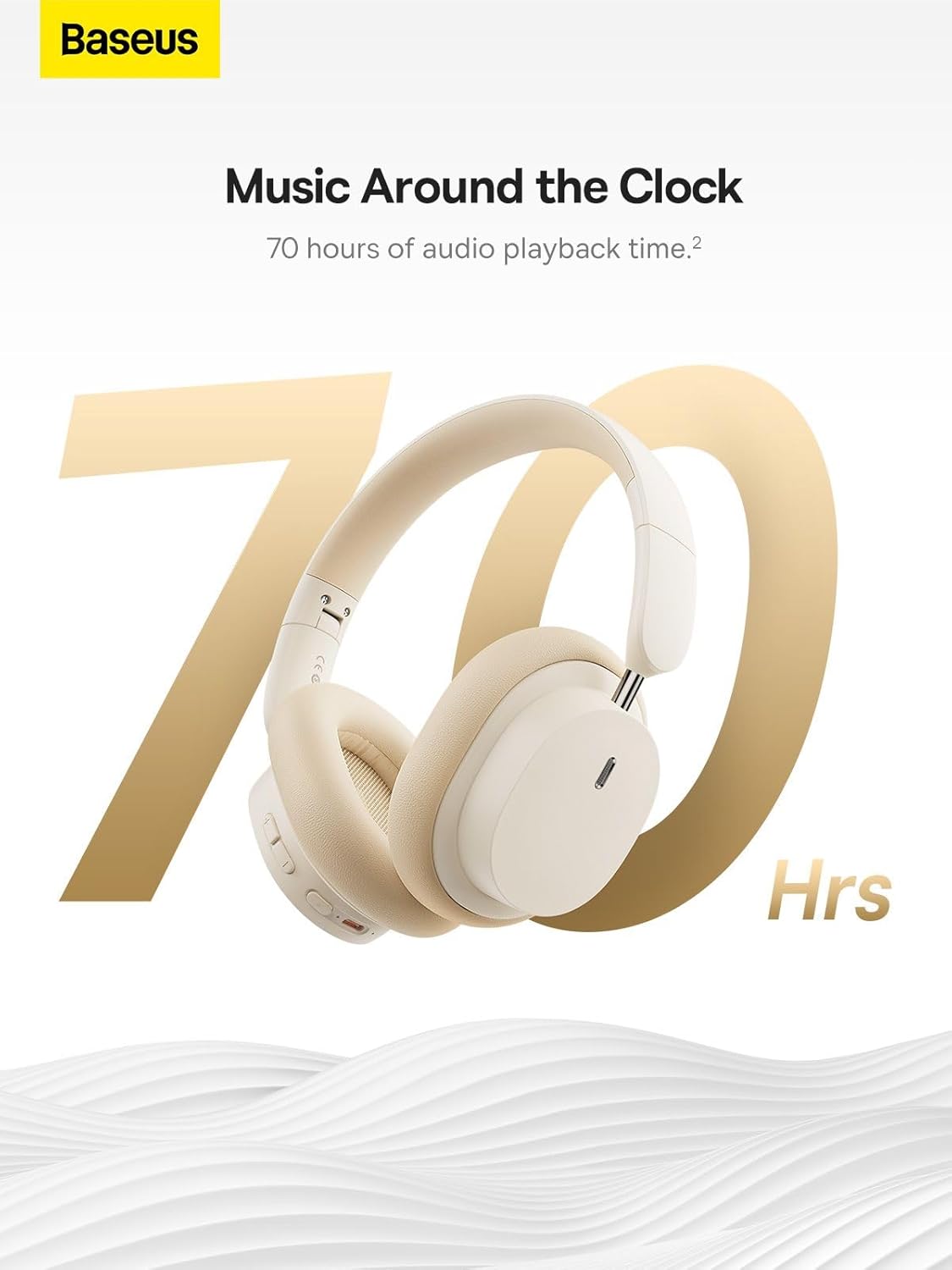 Baseus Bowie D05 Wireless Headphones – Earcup Detail - Rebuy-Box
