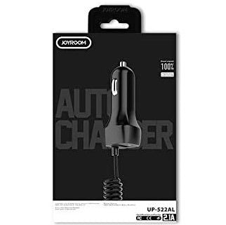 Joyroom 2.1A Car Charger Adapter with iPhone Cable Included - Black - Rebuy-Box