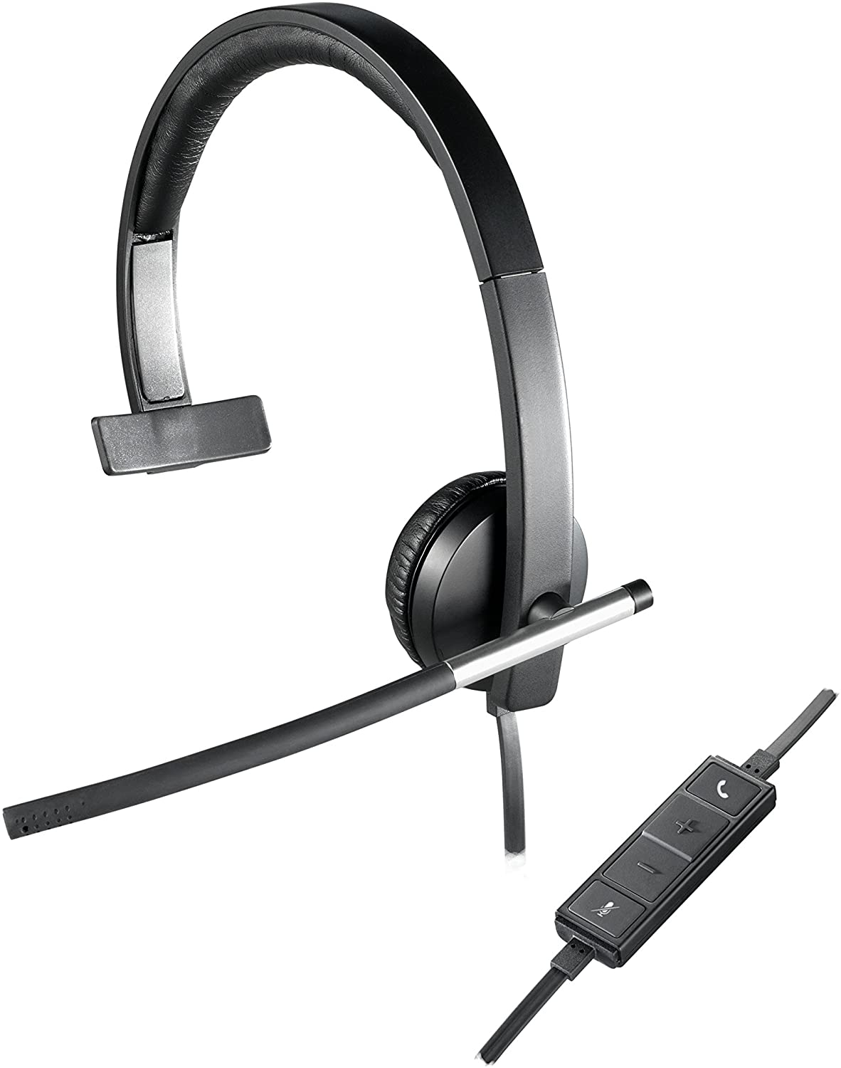 Logitech USB Headset H650e MONO with Noise Cancelling Mic, Inline Controls, and Digital Signal Processing - Rebuy-Box