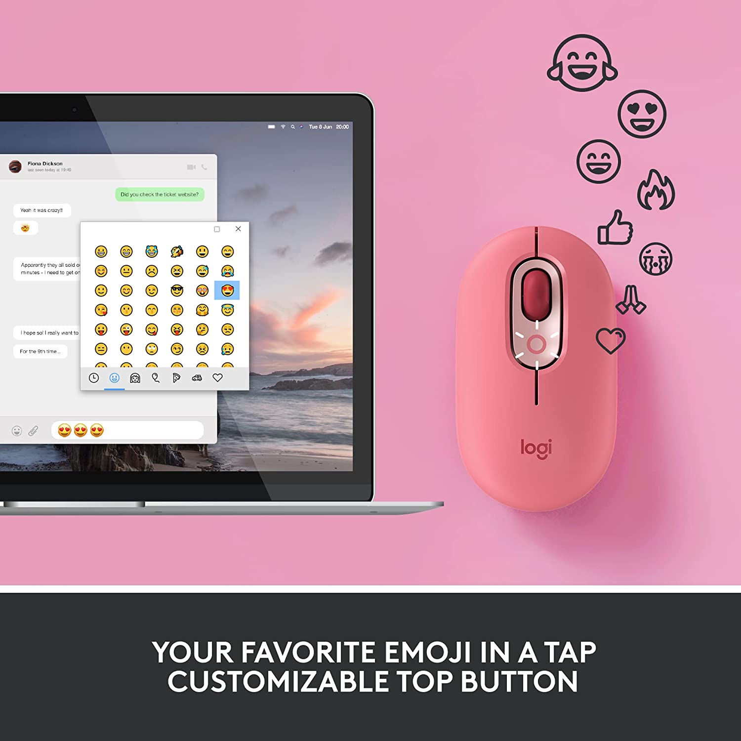 Logitech POP Wireless Mouse, Customizable Emojis, Compact Design, Silent Clicks - Rebuy-Box