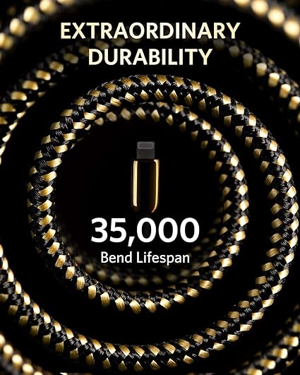 Anker Powerline+ III USB-C to Lightning Cable, 6ft/1.8m, MFi Certified, Ultra Durable, Fast Charging, Gold - Model A8843HB1 - Rebuy-Box