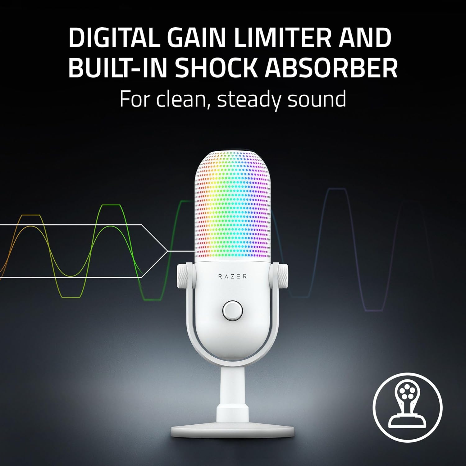 Razer Seiren V3 White Chroma – USB RGB Streaming Microphone