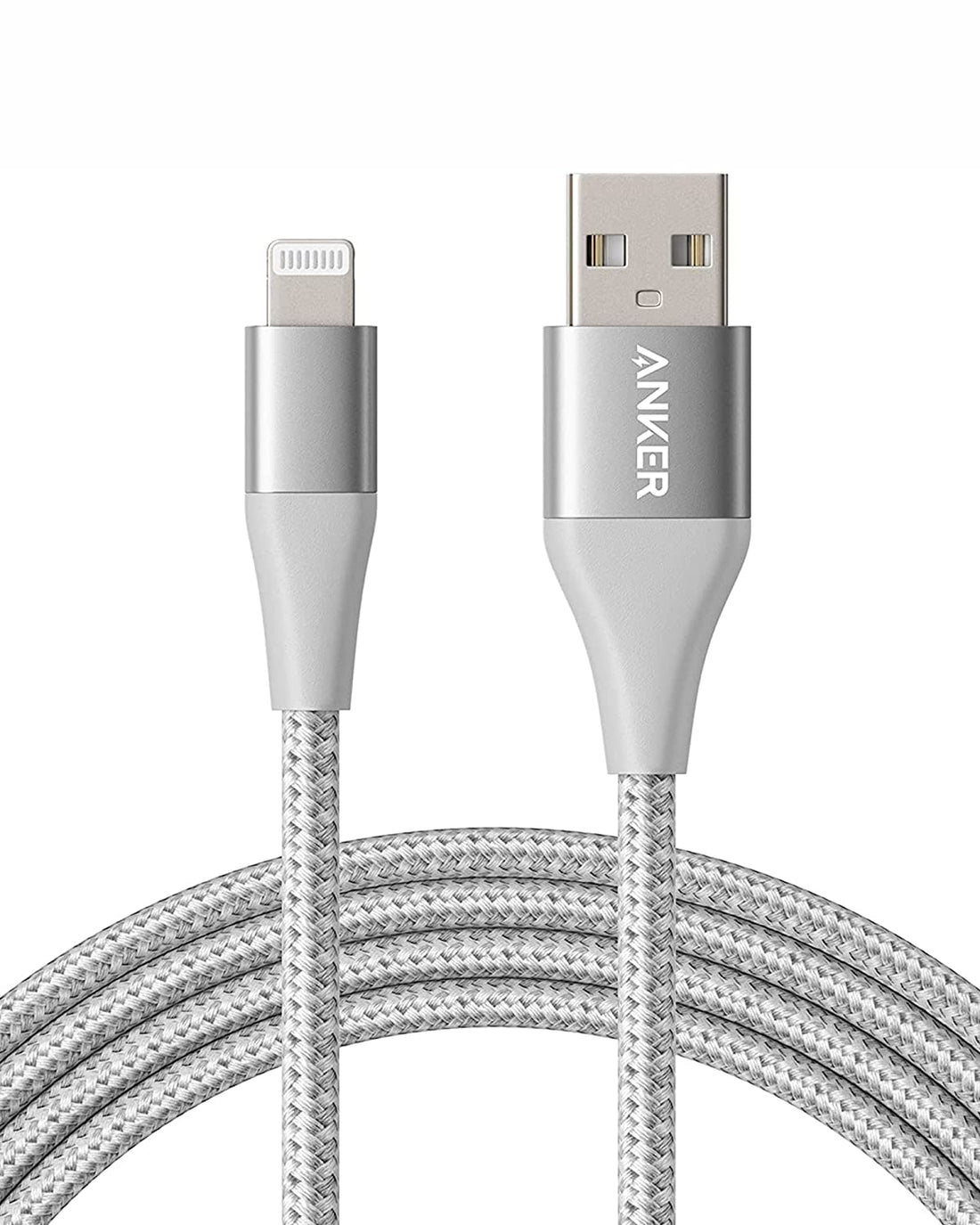 Anker PowerLine+ II USB-A with Lightning Connector, 3ft/0.9m, A8452H43, Silver, Durable Charging Cable - Rebuy-Box