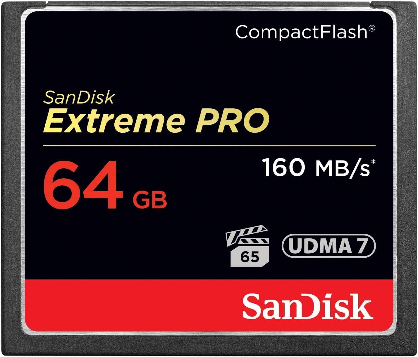SanDisk Extreme PRO CF Card, 64GB, 160MB/s, VPG 65, UDMA 7, High-Performance - Rebuy-Box