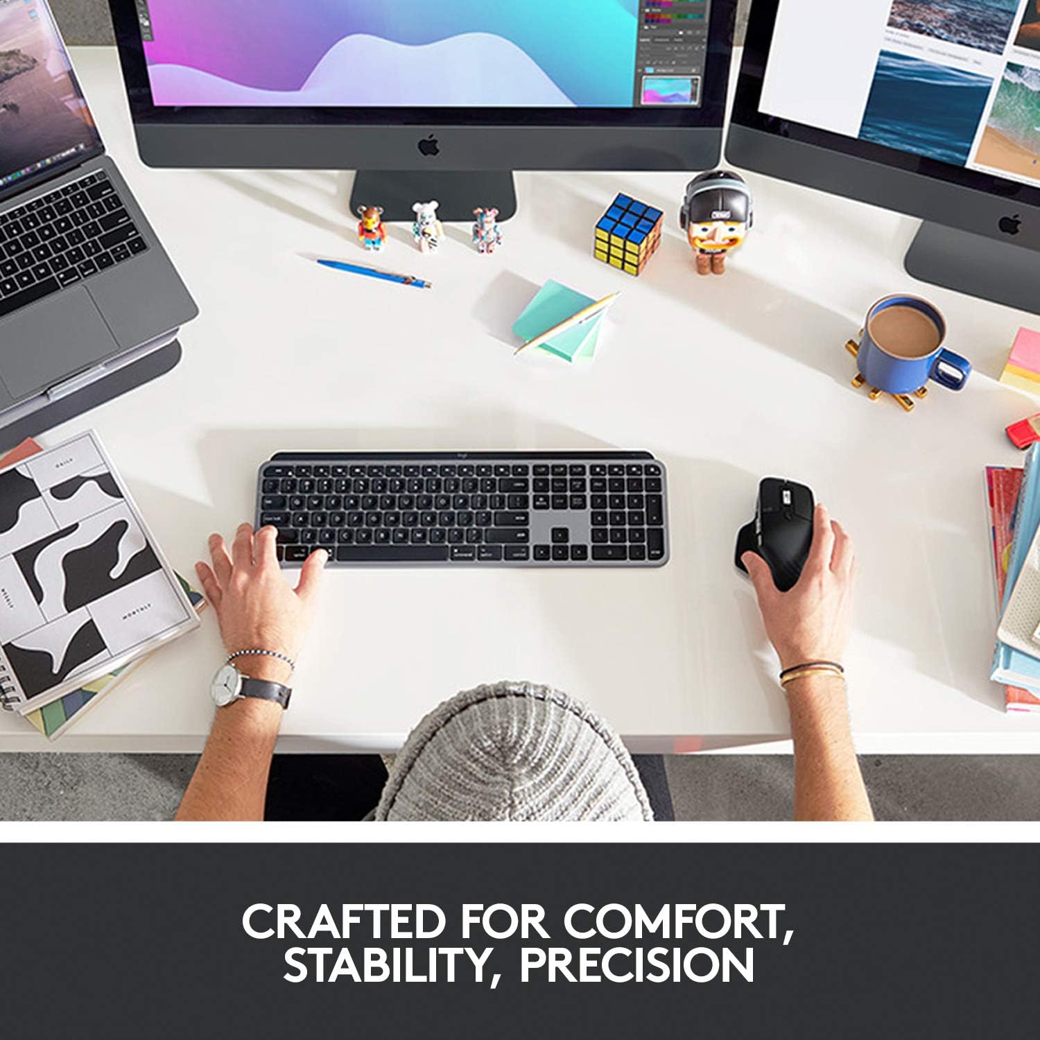 Logitech MX Keys Advanced Wireless Illuminated Keyboard for Mac, Slim, Backlit, Rechargeable, US Layout - Rebuy-Box