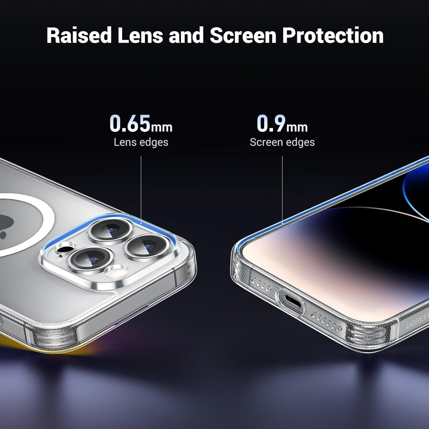 Ugreen Classy Clear Magnetic Protective Case for iphone 15 Pro (Clear)