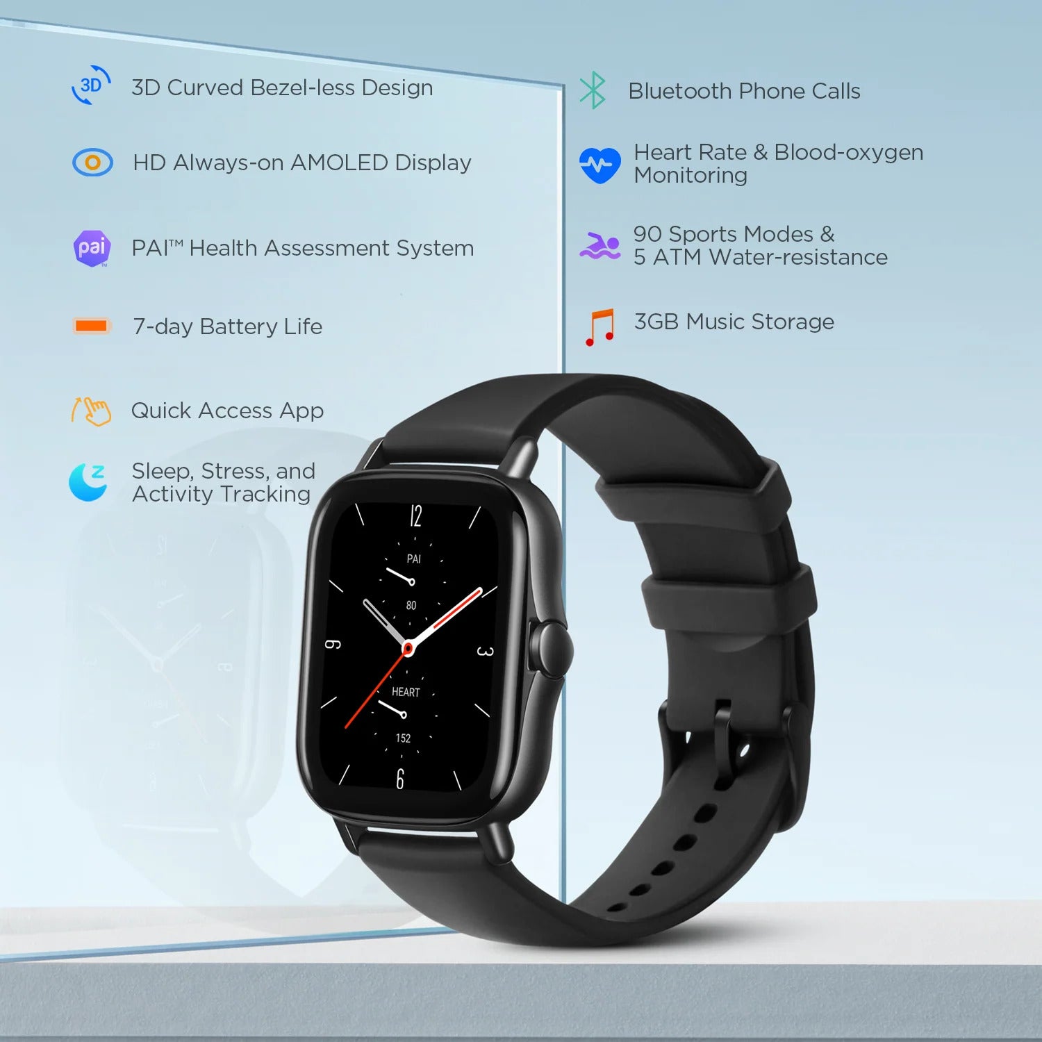 Amazfit GTS 2 Smartwatch AMOLED Display GPS Bluetooth - Rebuy-Box