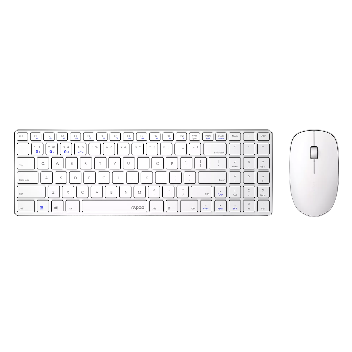 Rapoo 9320M Wireless Combo – Full Set Side View - Rebuy-Box