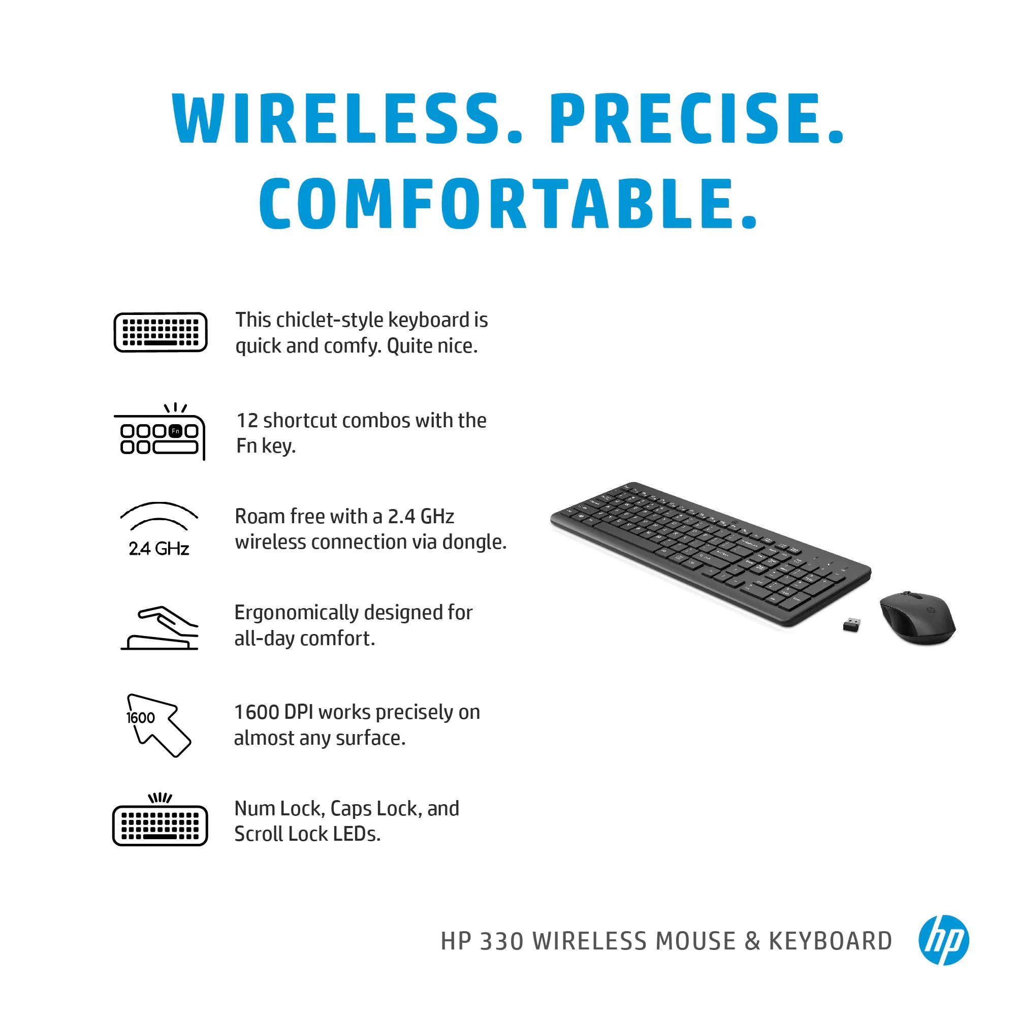 HP 330 Wireless Keyboard and Mouse Combo  ENGLISH ONLY