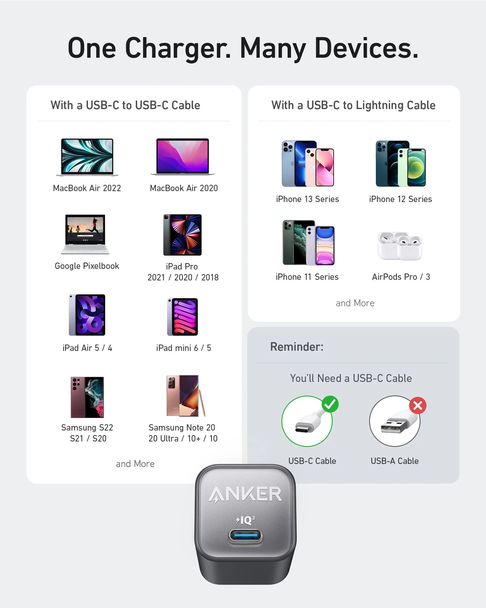 Anker 511 Charger Nano 3 30W  A2147 – Ultra-Compact Fast USB-C Charging (Asia Version)