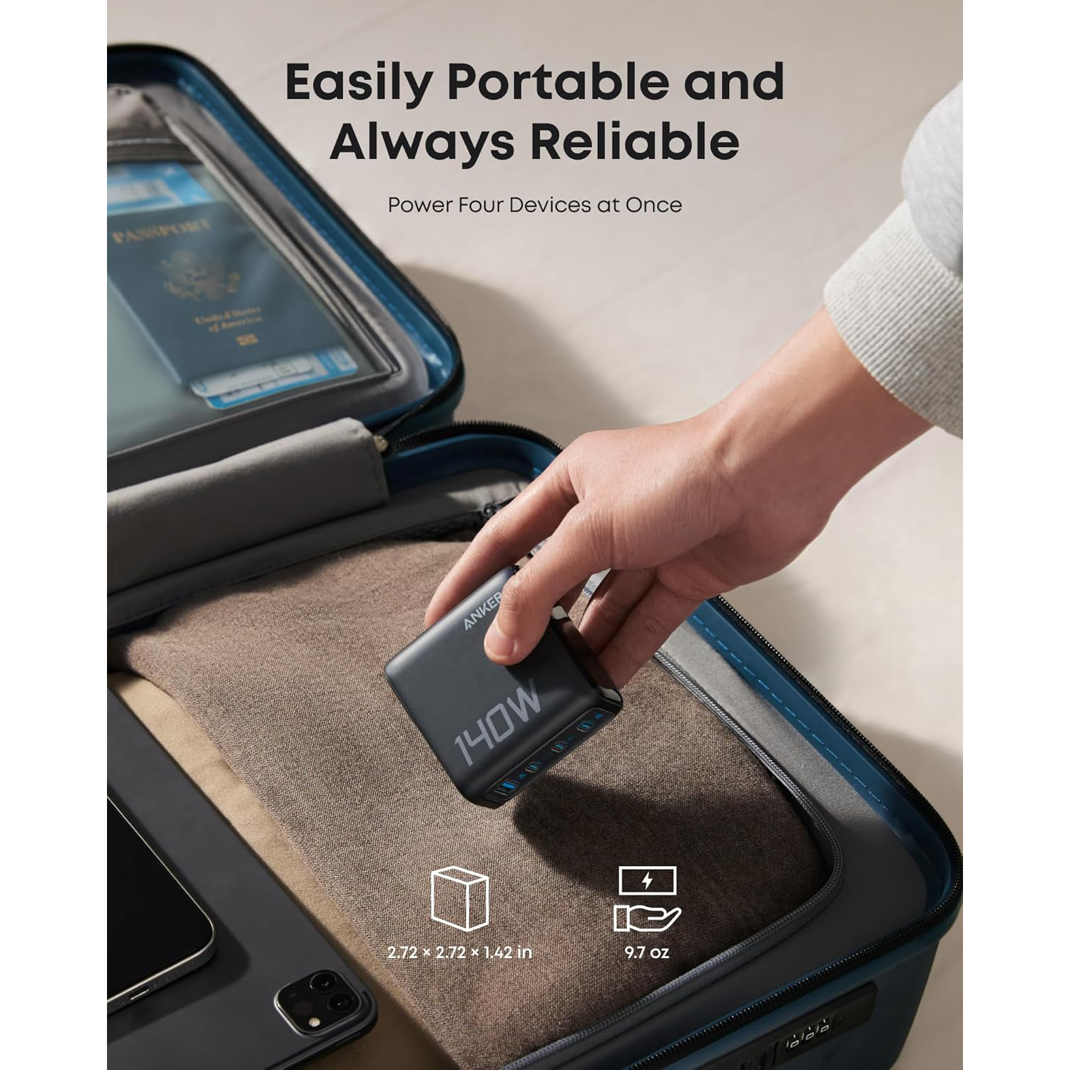 Anker Zolo 140W GaN 4-Port Multi-Device Charger – Open-Box – Rebuy-Box