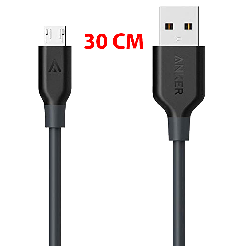 Anker PowerLine+ Micro USB 30cm Durable Charging Cable – Gray - Rebuy-Box