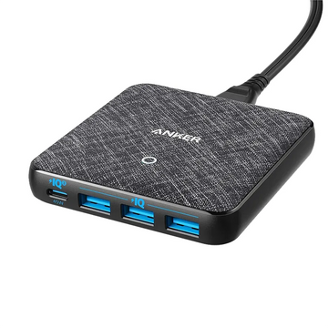 Anker A2045 65W 4 Port PIQ 3.0 & GaN Fast Charger Adapter, PowerPort Atom III Slim