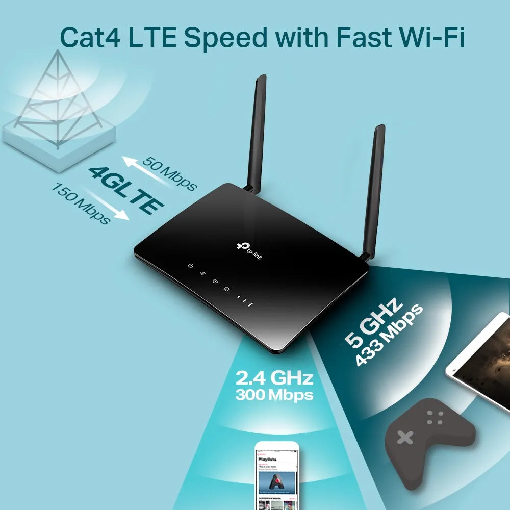 TP-Link Archer MR200 Wireless AC750 Dual Band 4G LTE Router