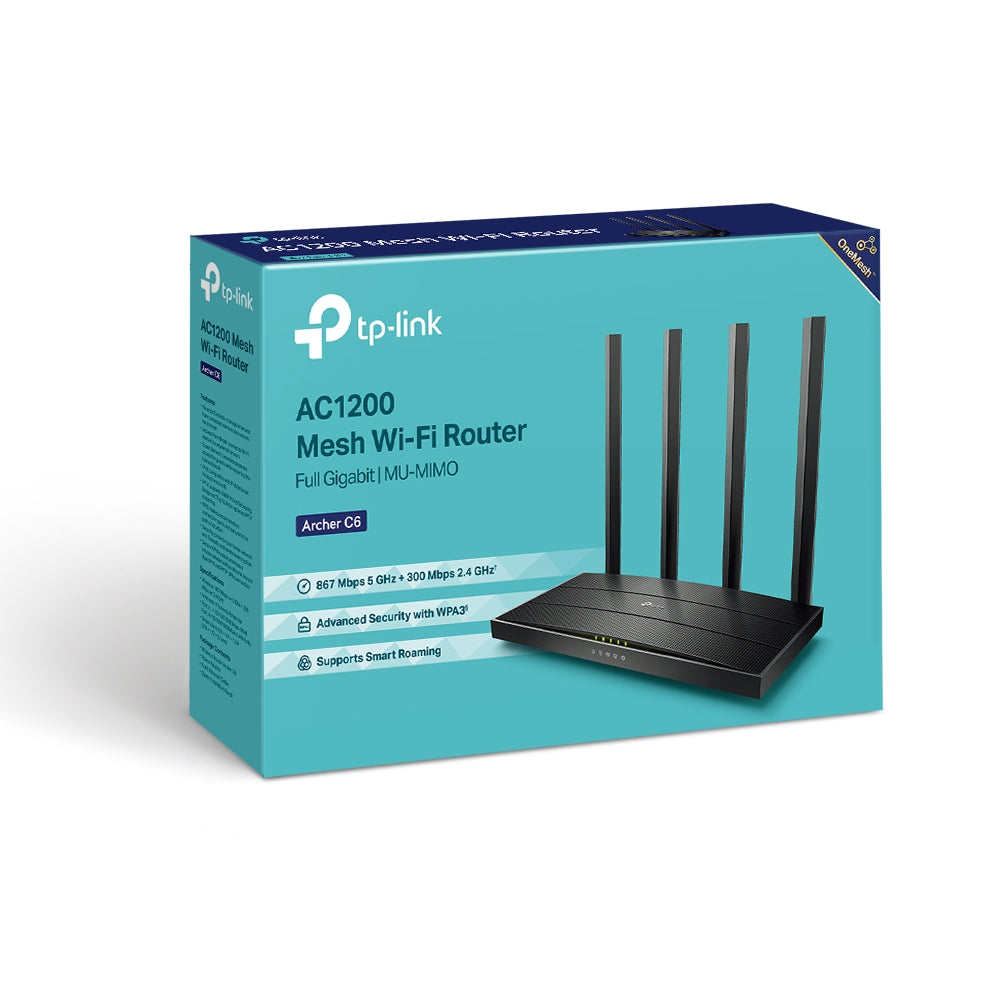 TP-Link Archer C6 – Dual-Band AC1200 Router with Extended Coverage