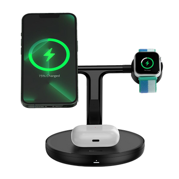 Baseus Swan 3-in-1 – Magnetic Wireless Charging Stand for Phone, Watch & Earbuds (20W)