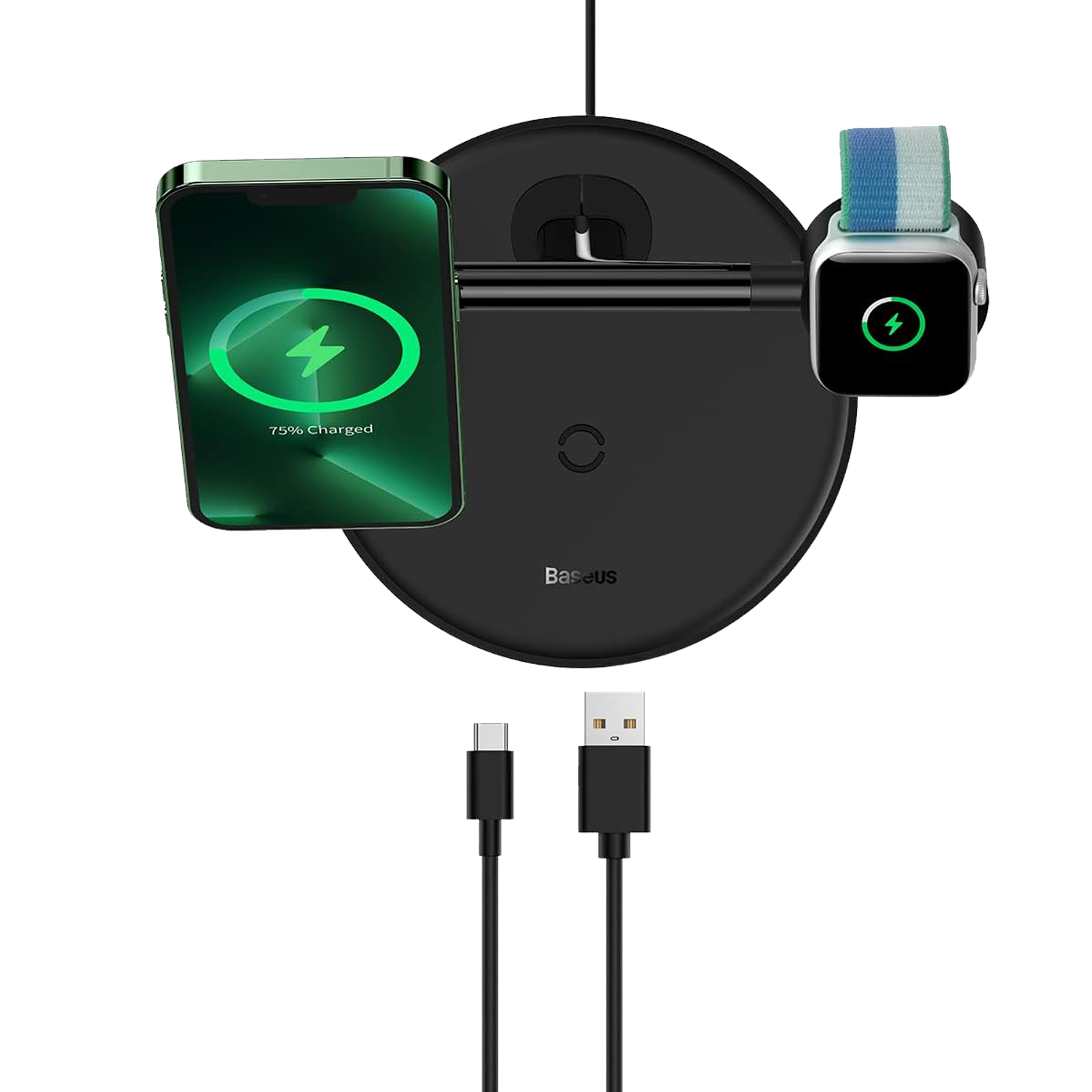 Baseus Swan 3-in-1 – Magnetic Wireless Charging Stand for Phone, Watch & Earbuds (20W)