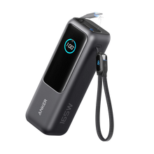 Anker Zolo Power Bank 25K mAh 165W Built-in and Retractable Cables (A1695P11) – Space Black Grade A