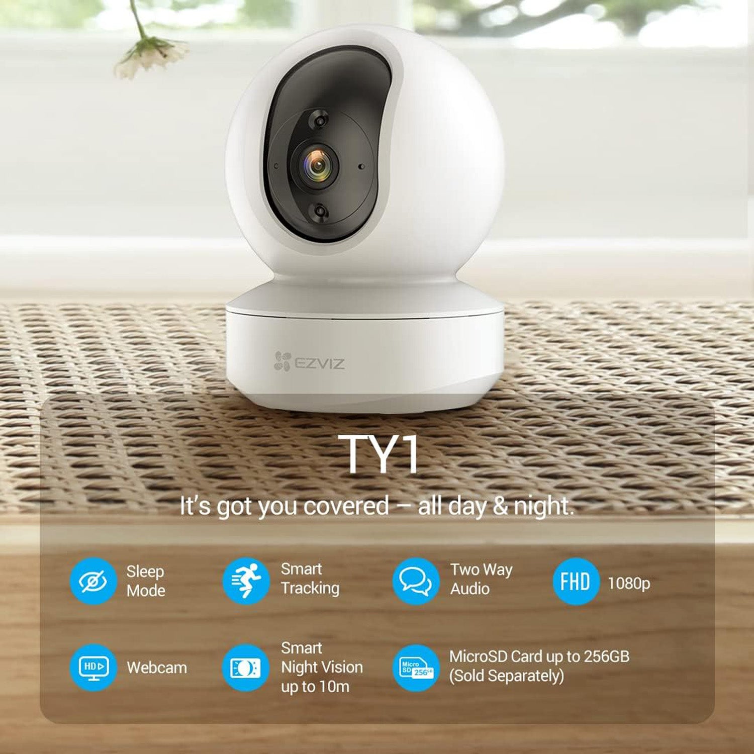 EZVIZ TY1 Pro Smart Home Camera 1080P – Pan & Tilt (Grade A)