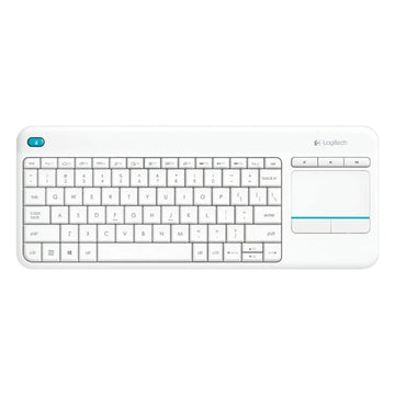 Logitech Keyboard Touch Media K400 Plus White - Wireless Bluetooth & Unifying Receiver, Integrated Touchpad, Compact Design