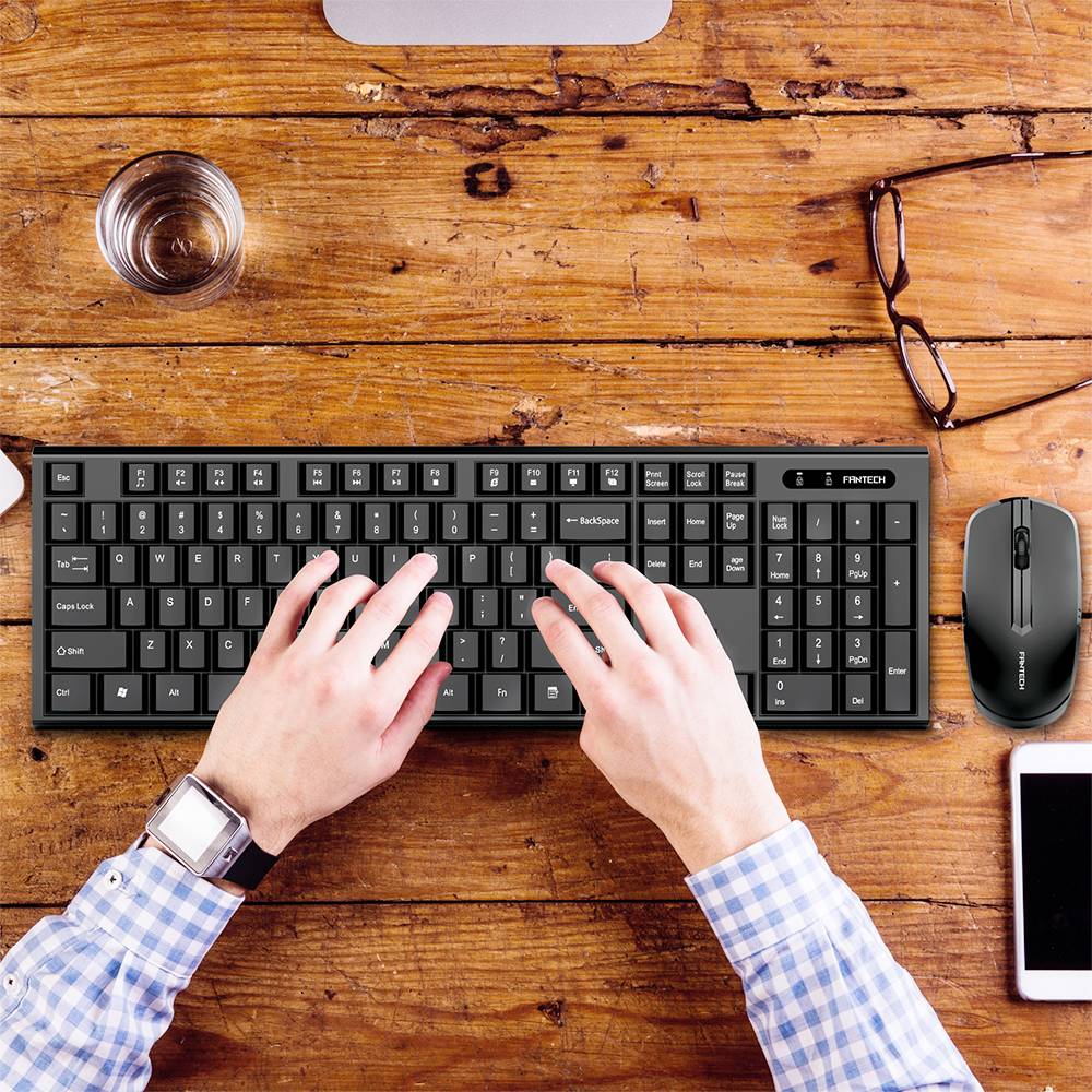 Fantech WK-893 Wireless Keyboard &Mouse Combo – Silent Click – Grade A