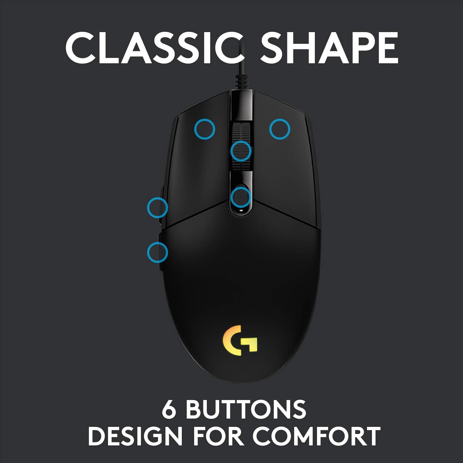 Logitech G102 Lightsync Wired Gaming Mouse - RGB Lighting, 8000 DPI Sensor, Customizable Buttons - Rebuy-Box