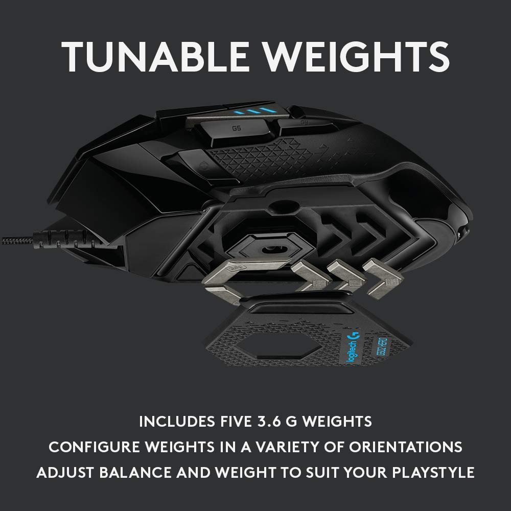 Logitech G502 Hero Wired Gaming Mouse - 25K DPI, RGB Lighting, 11 Programmable Buttons - Rebuy-Box
