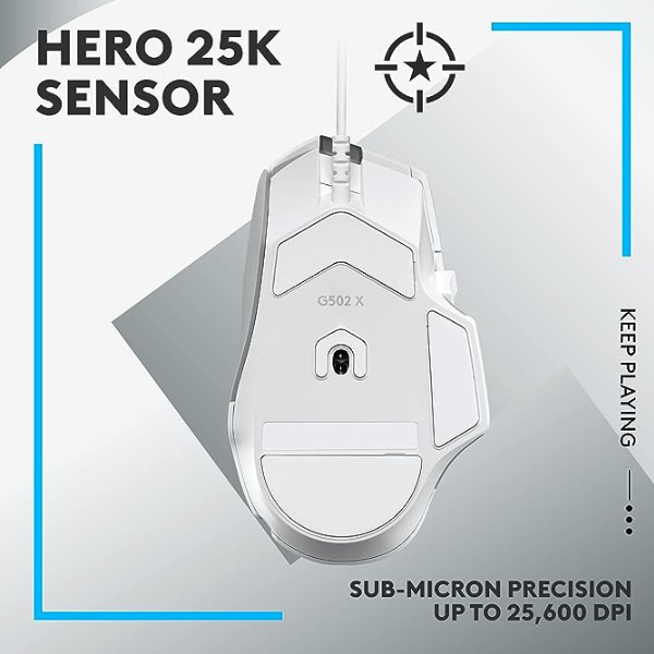 Logitech G502 X Wired Gaming Mouse - LIGHTFORCE hybrid optical-mechanical primary switches, HERO 25K gaming sensor, compatible with PC - macOS/Windows - Rebuy-Box