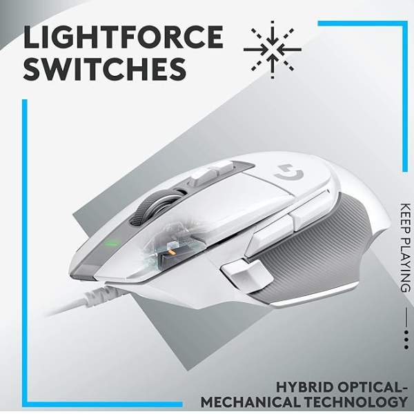 Logitech G502 X Wired Gaming Mouse - LIGHTFORCE hybrid optical-mechanical primary switches, HERO 25K gaming sensor, compatible with PC - macOS/Windows - Rebuy-Box