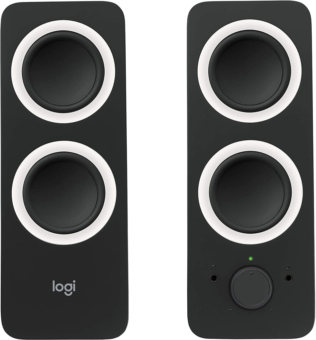 Logitech Z200 Stereo Speakers, 10W Peak Power, Dual 2.5" Drivers, Volume & Bass Control, 3.5mm Input - Black - Rebuy-Box