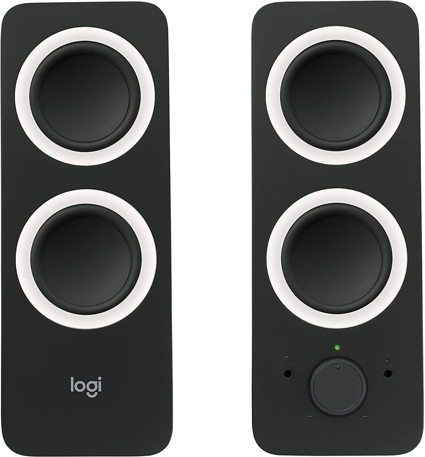Logitech Z200 Stereo Speakers, 10W Peak Power, Dual 2.5" Drivers, Volume & Bass Control, 3.5mm Input - Black - Rebuy-Box