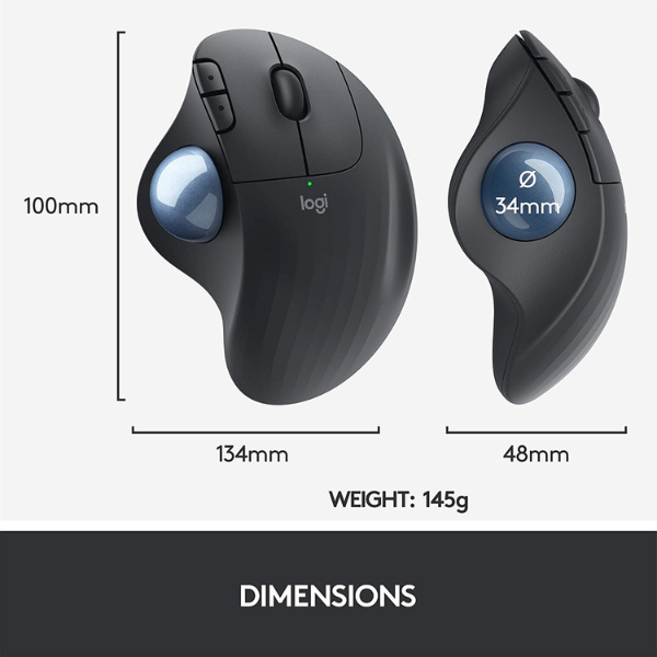 Logitech Ergo M575 Wireless Trackball, Ergonomic Design, Advanced Optical Tracking, Long Battery Life - Rebuy-Box